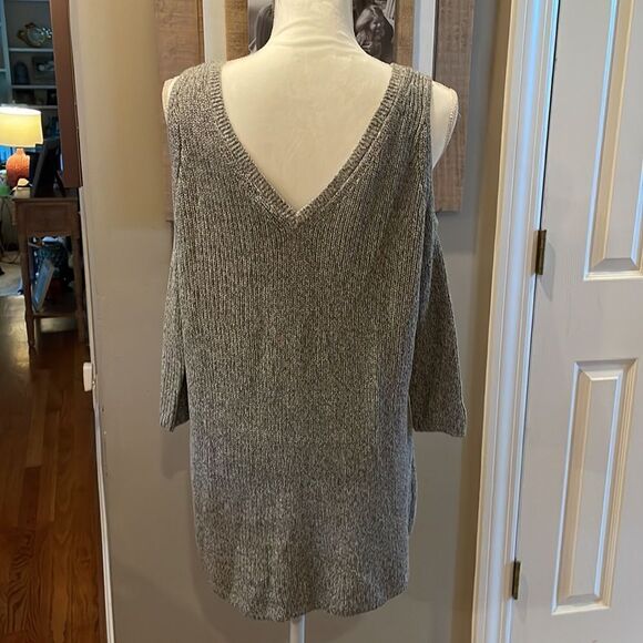 Grey Marled Cold Shoulder Sweater Size small - Picture 6 of 8